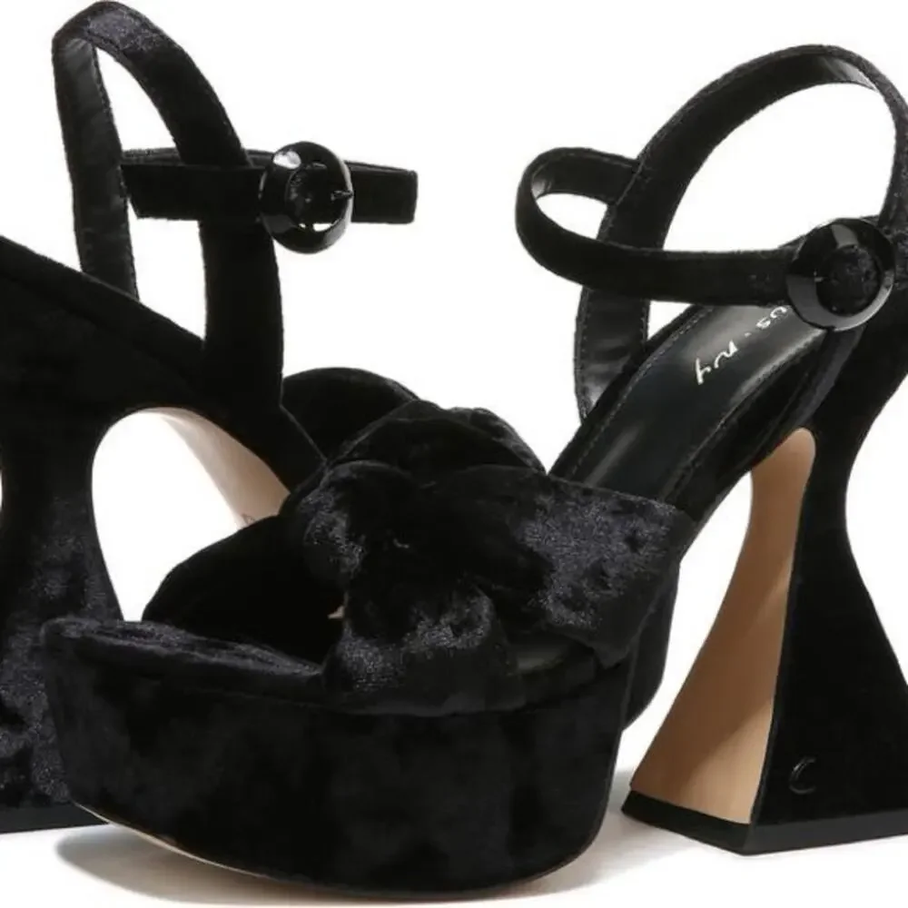Sam Edelman Audrea Platform Heels 5.5 Black | Chunky Block | Y2K Core Chic NWOB